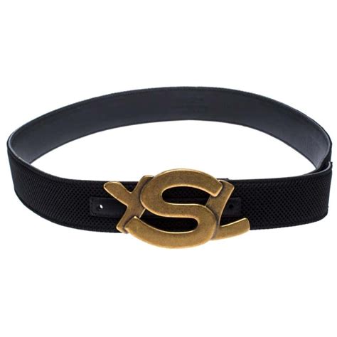 ysl logo belt in black leather